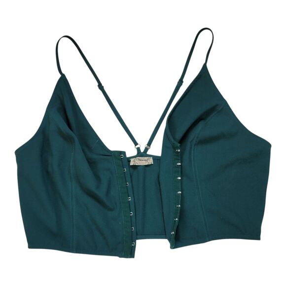 Free‎ People Intimately Green Hook Bralette Corset Style Women's Size Large - Picture 6 of 8